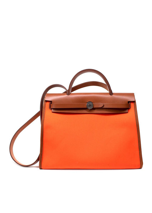 Hermes Herbag Orange Minium with Palladium Hardware