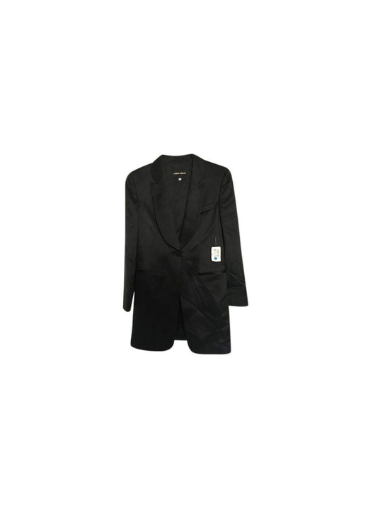 Black silk longline tuxedo jacket