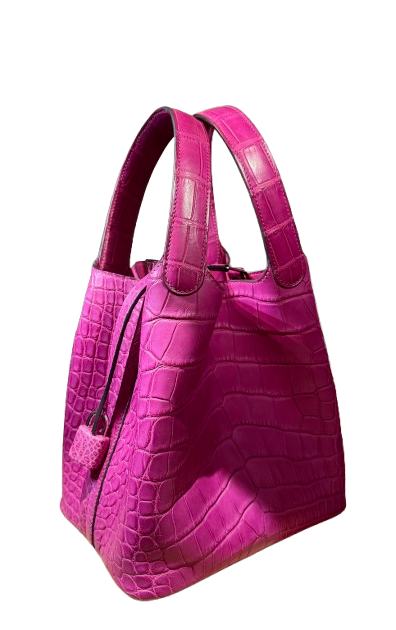 Rose Scheherazade Matte Alligator Mississippiensis Picotin 18
