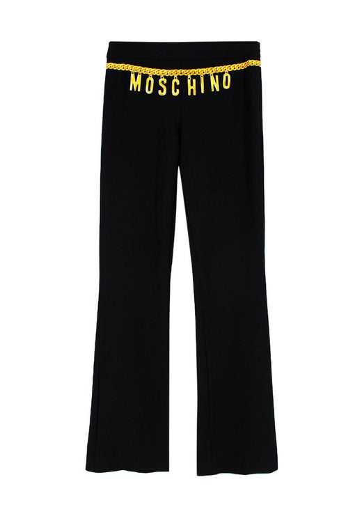 Moschino Couture Black Chain Print Trousers