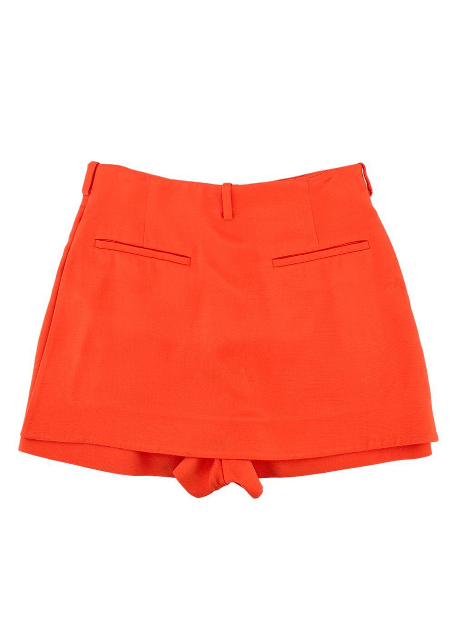 Orange Wool Asymmetric Skort