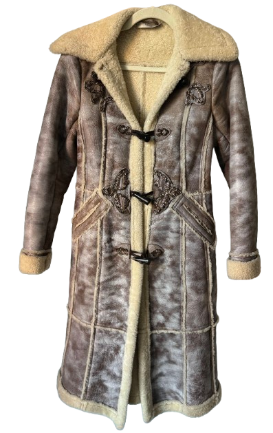 Prada Embellished Shearling Coat