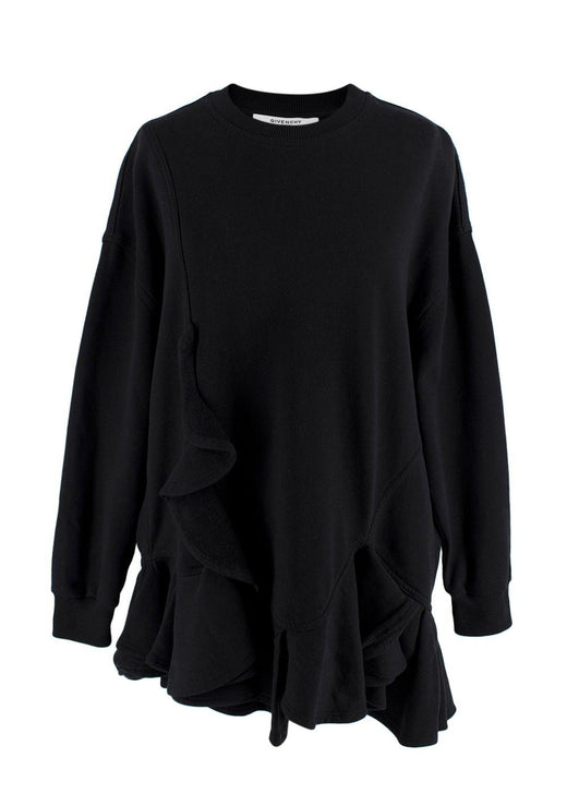 Givenchy Black Ruffled Crewneck Sweatshirt