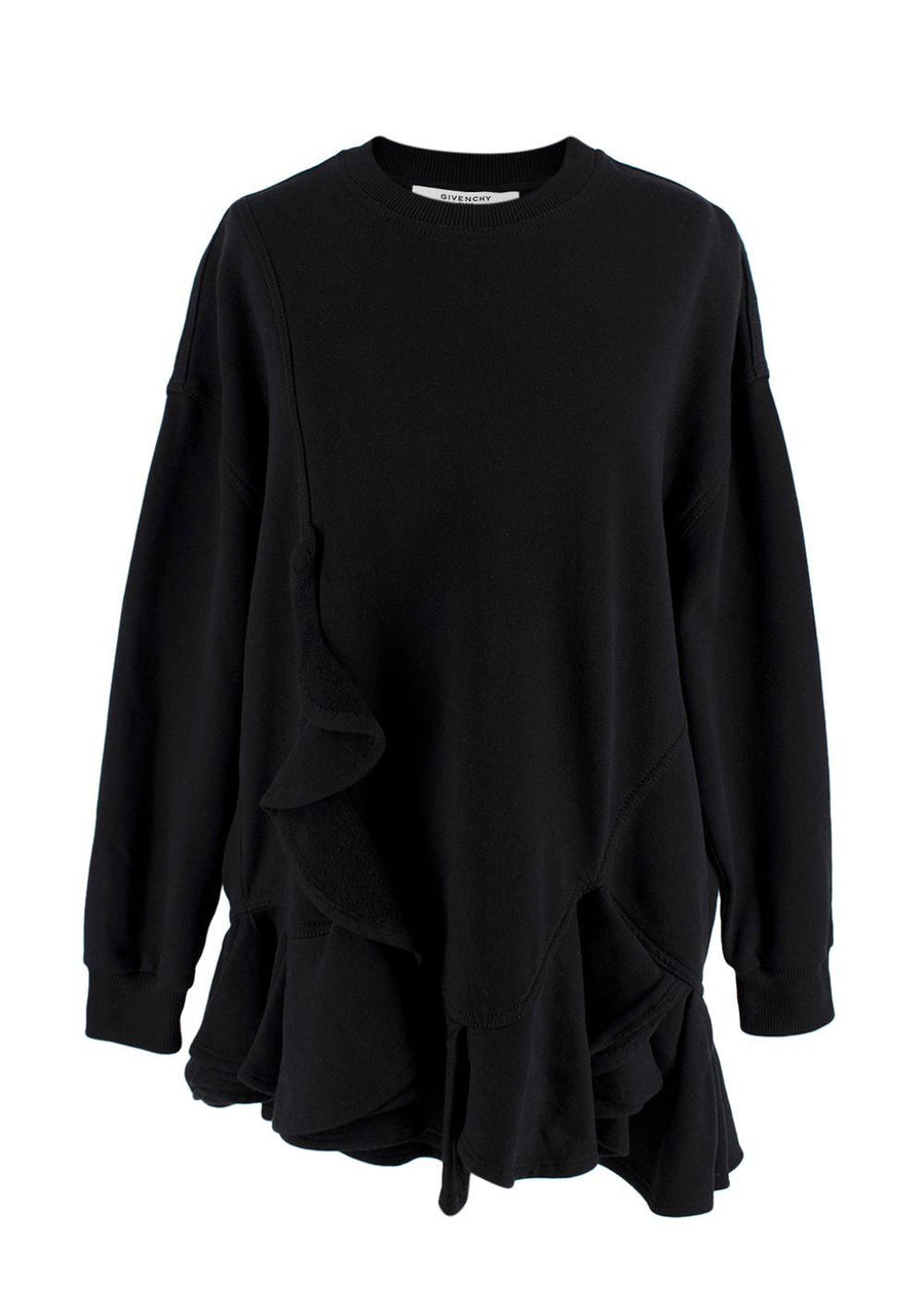 Givenchy Black Ruffled Crewneck Sweatshirt