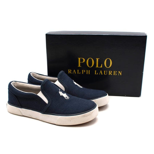 Polo Ralph Lauren Navy Canvas Pony Logo Trainers