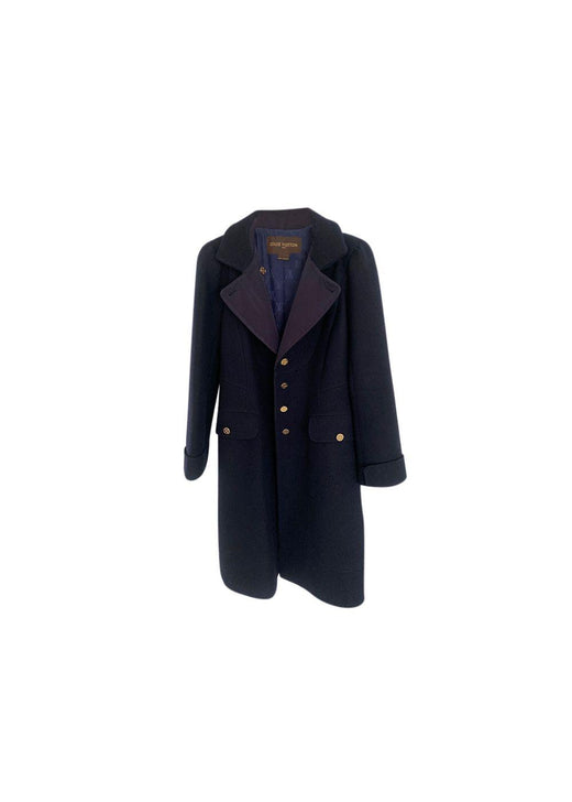 Navy Wool Tailored Coat