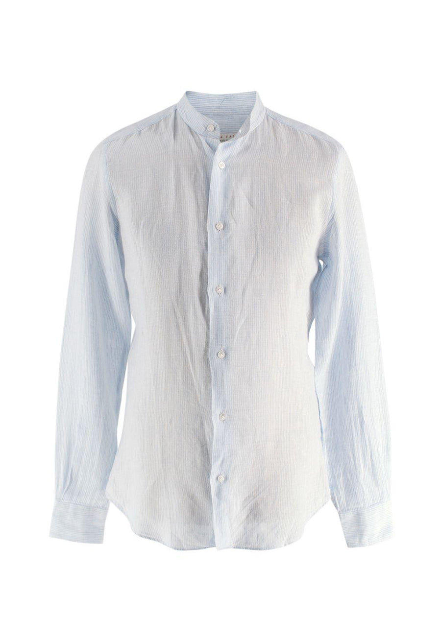 Luca Faloni Blue Fine Stripe Shirt