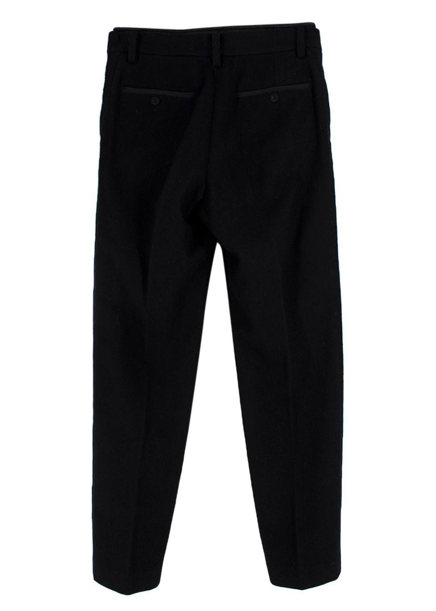 Sacai Luck Nylon Trimmed Black Wool Pants