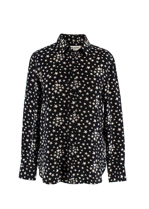 Saint Laurent Black and White Star Blouse