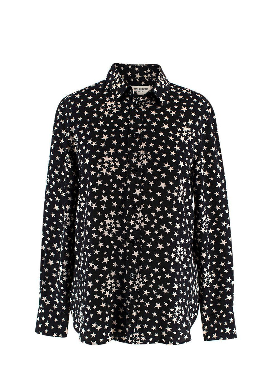 Saint Laurent Black and White Star Blouse