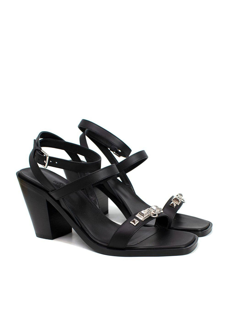 Hermes Black Leather Ivresse Sandals