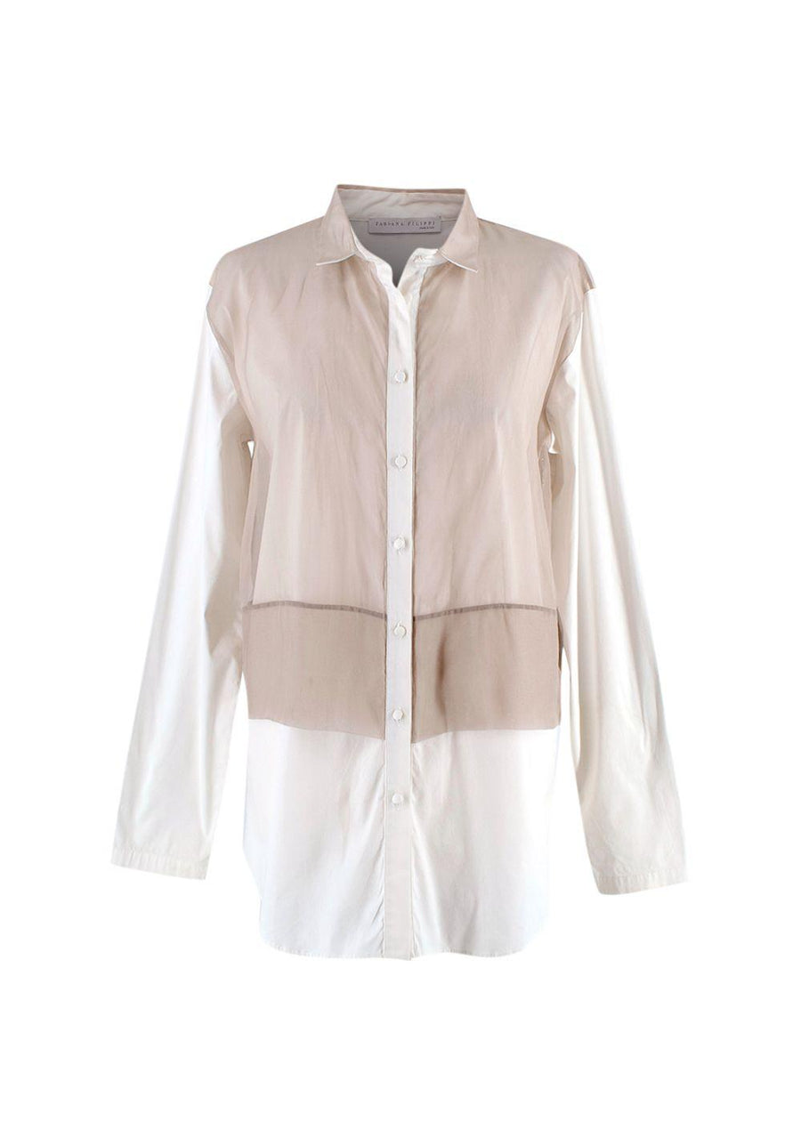 Mesh Panelled Cotton Shirt