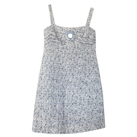 Chanel blue tweed mini dress