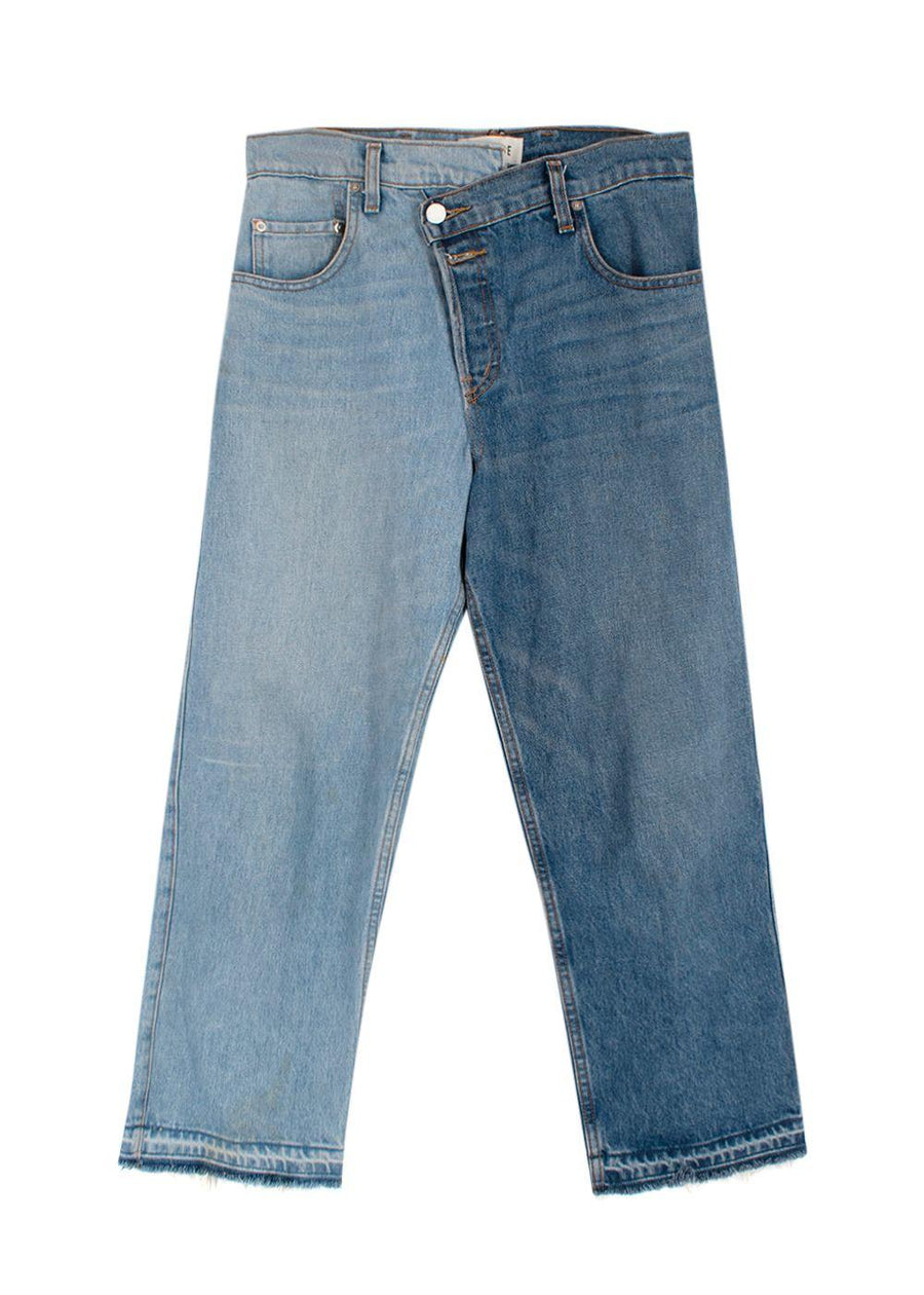 Monse Two-Tone Asymmetric Waistband Jeans