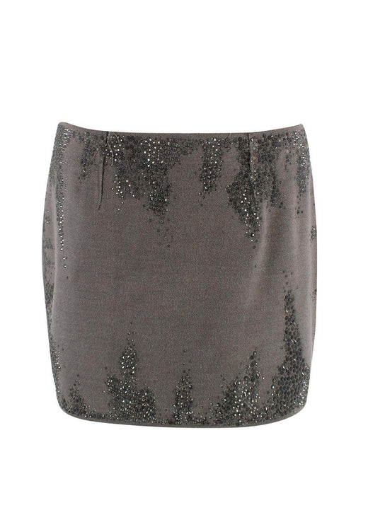 16Arlington grey Haile rhinestone-embellished mini skirt