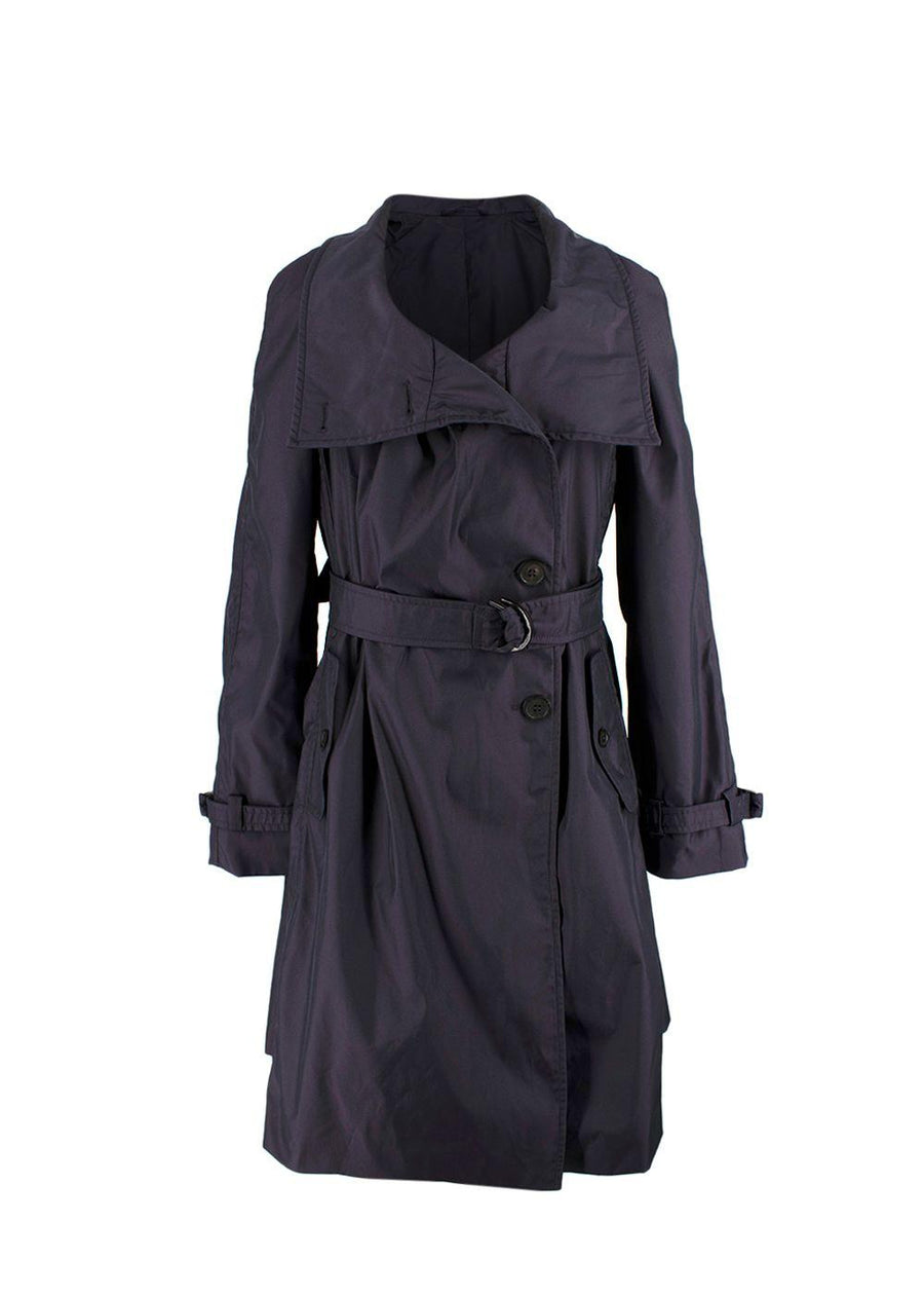 Armani Collezioni Dark Purple Water Resistant Trench Coat