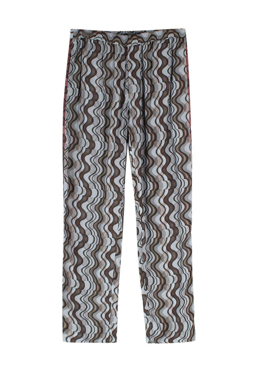Dries Van Noten Geometric Print Contrast Stripe Joggers