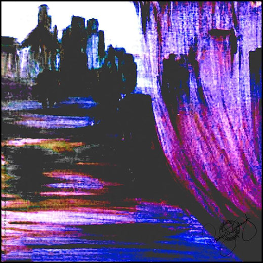 Rosemary Goodenough Purple River Through A Curtain IV Scarf