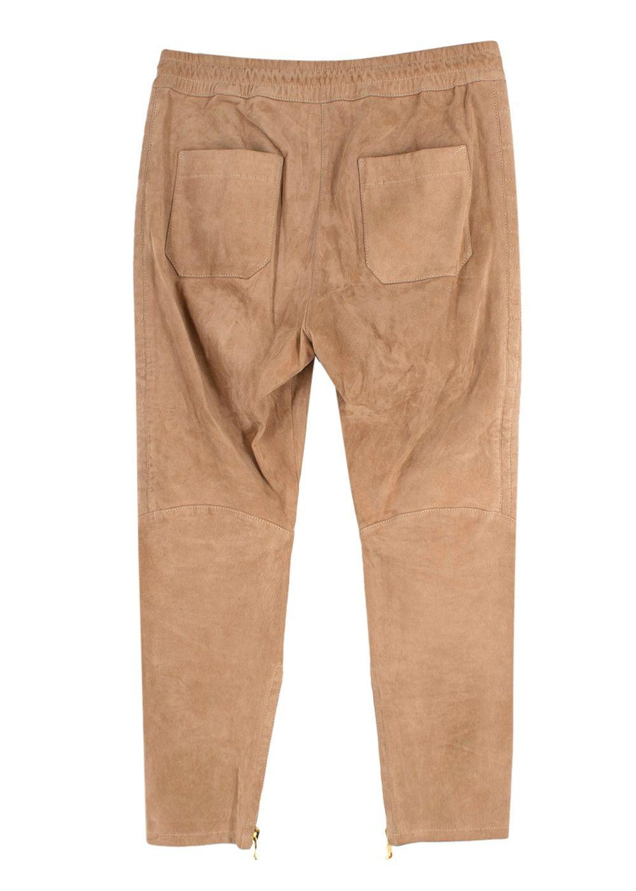 Balmain Camel Suede Joggers