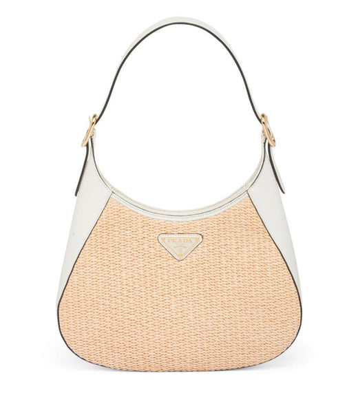 Prada Natural Raffia Cleo Shoulder Bag