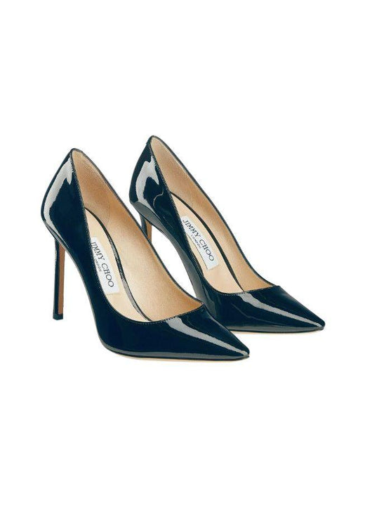 Navy Patent 100mm Pumps