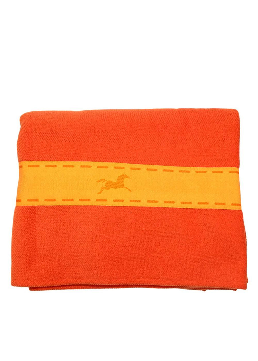 Hermes Orange and Yellow Wool Blanket