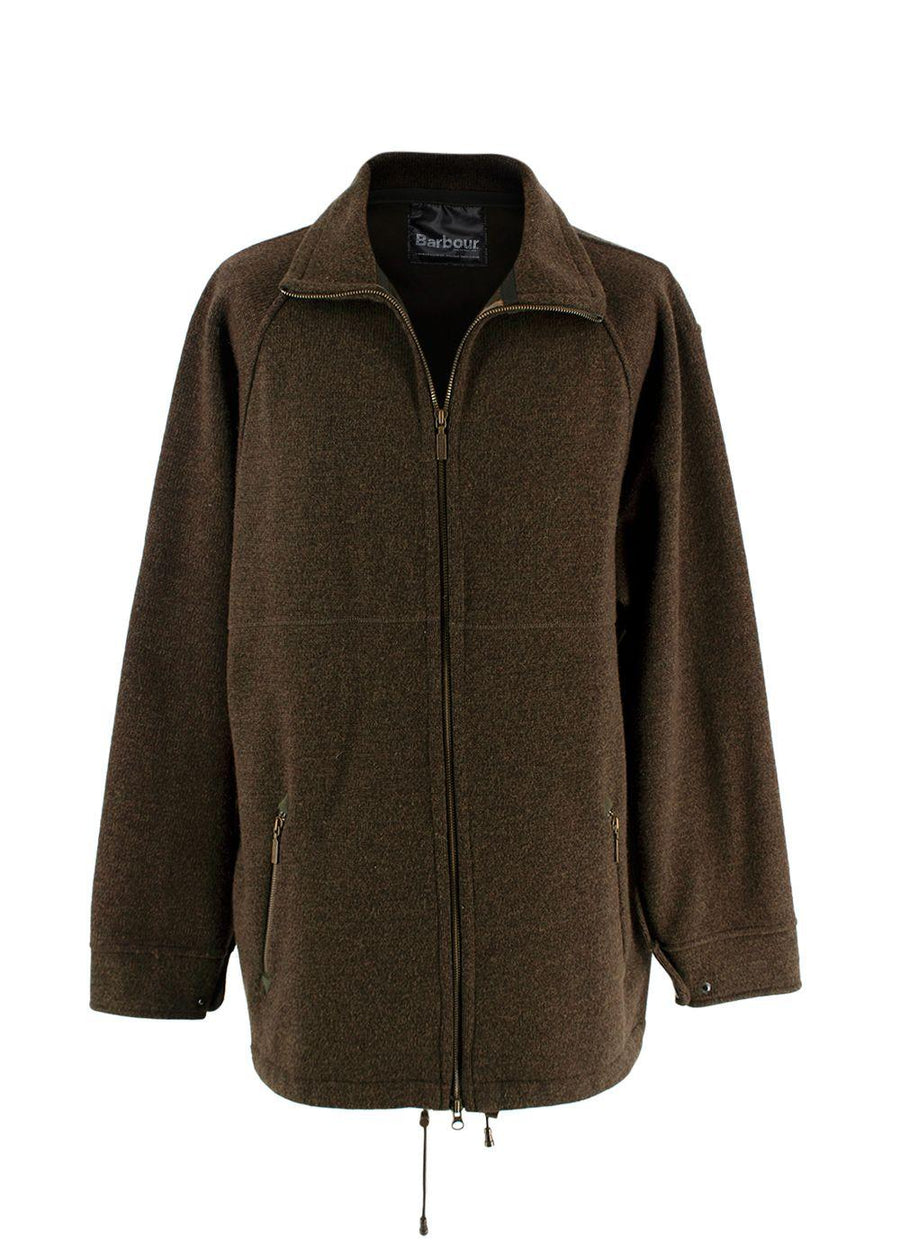 Barbour Khaki Longline Wool Blend Fleece
