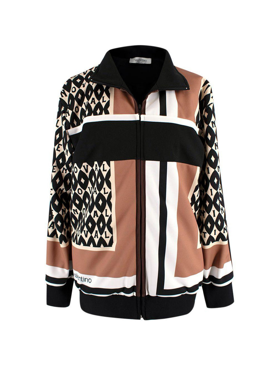 Black and Beige Zip Through Jacket