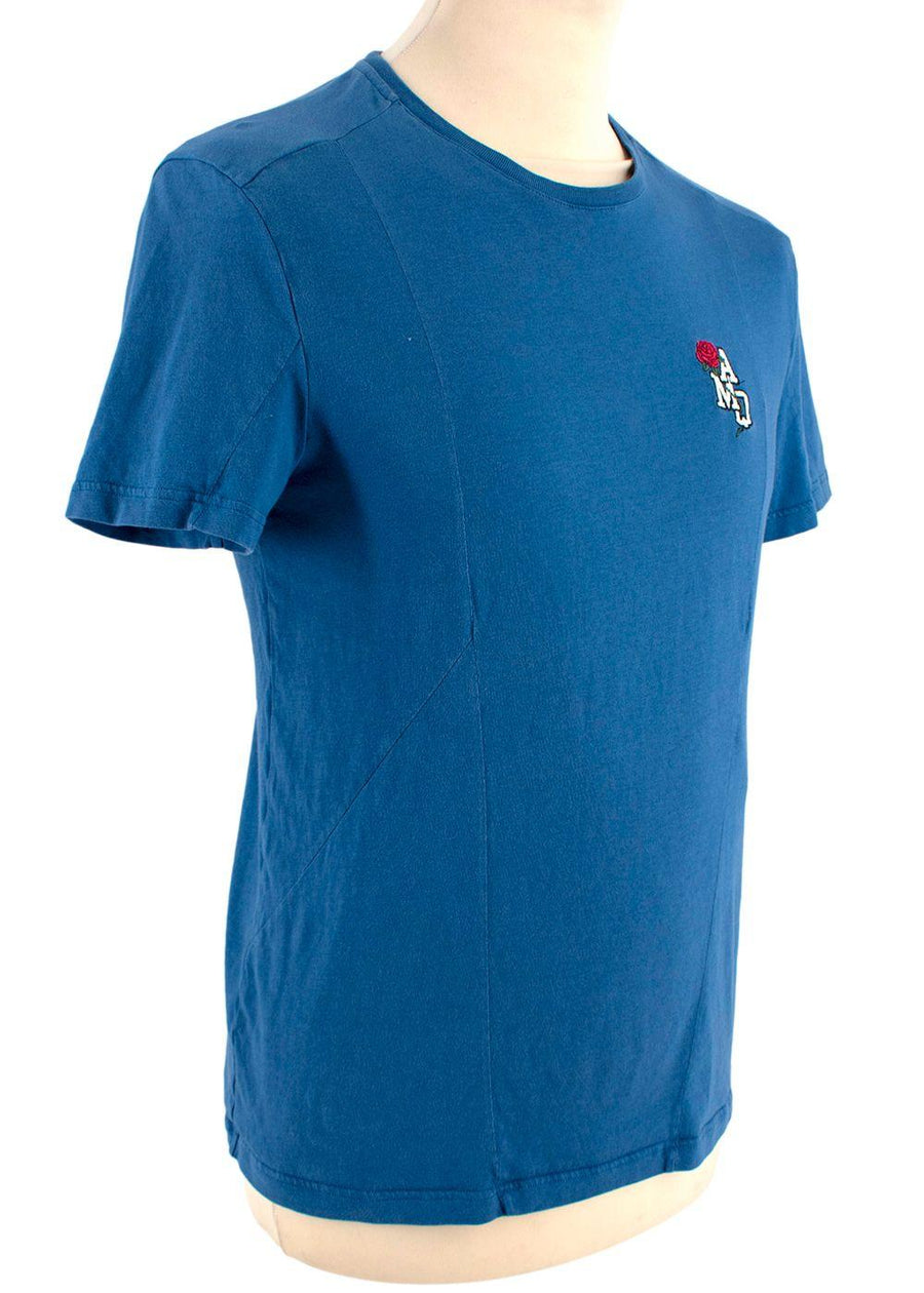 Blue Embroidered Logo T-shirt