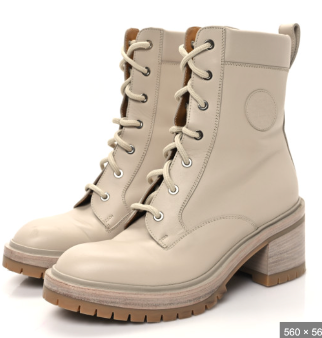 Hermes Blush Bridge Calfskin Leather Ankle Boots