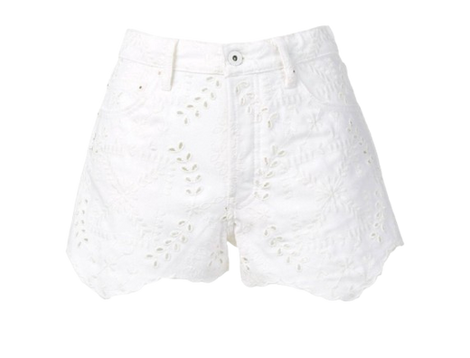 Off-White Broderie Anglaise Denim Shorts