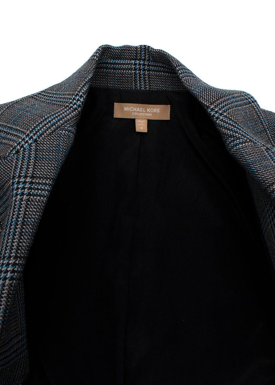 Michael Kors Grey Check Wool Single Breasted Blazer