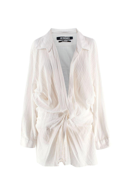 Jacquemus White 'La Riviera' Textured Mini Dress