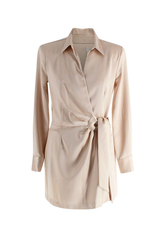 Imperial Champagne Wrap Mini Dress
