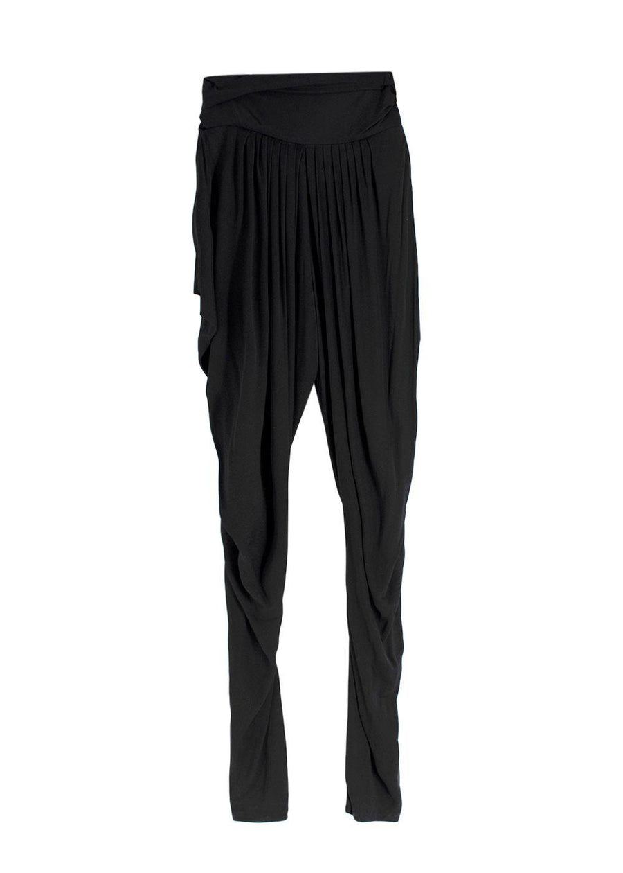 Alexander McQueen Black Silk Blend Harem Pants