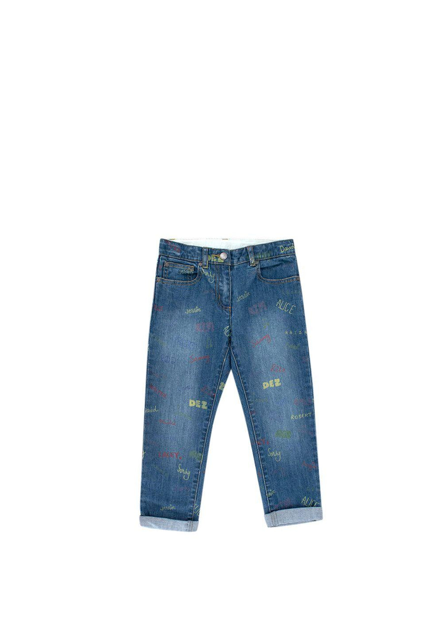 Kids 6Y Name Graffiti Blue Wash Jeans