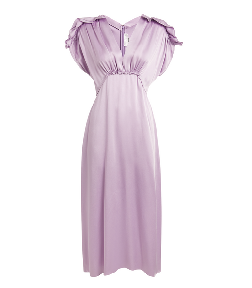 Victoria Beckham Ruffled Satin-Crepe Midi Dress