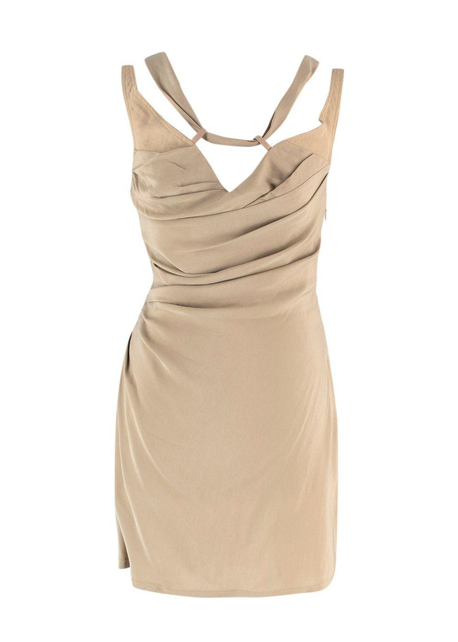 Jacquemus Khaki 'La Robe Soffio' Mini Dress
