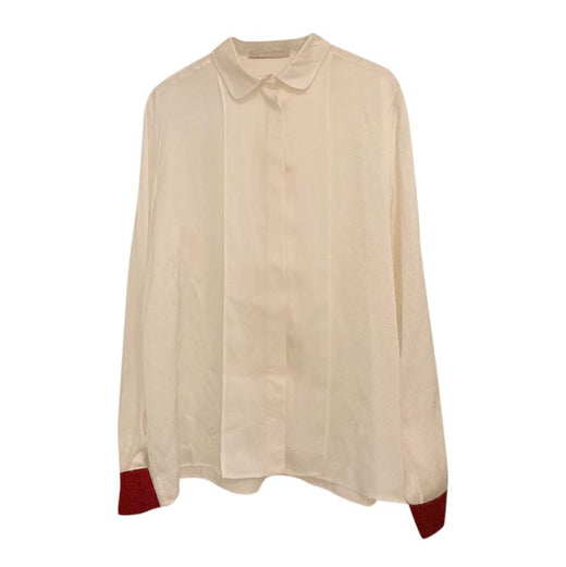 Stella McCartney Cream Blouse with Wine Contrast Cuff