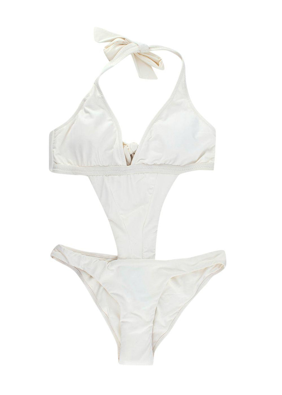 Melissa Odabash Cream Cut Out Tobago Swimsuit