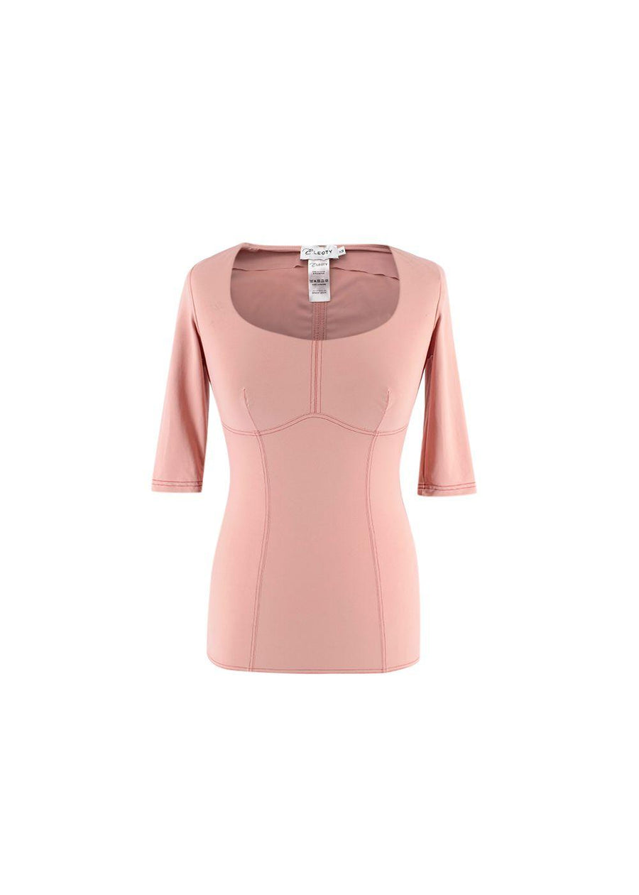 Pink Panelled Stretch Top