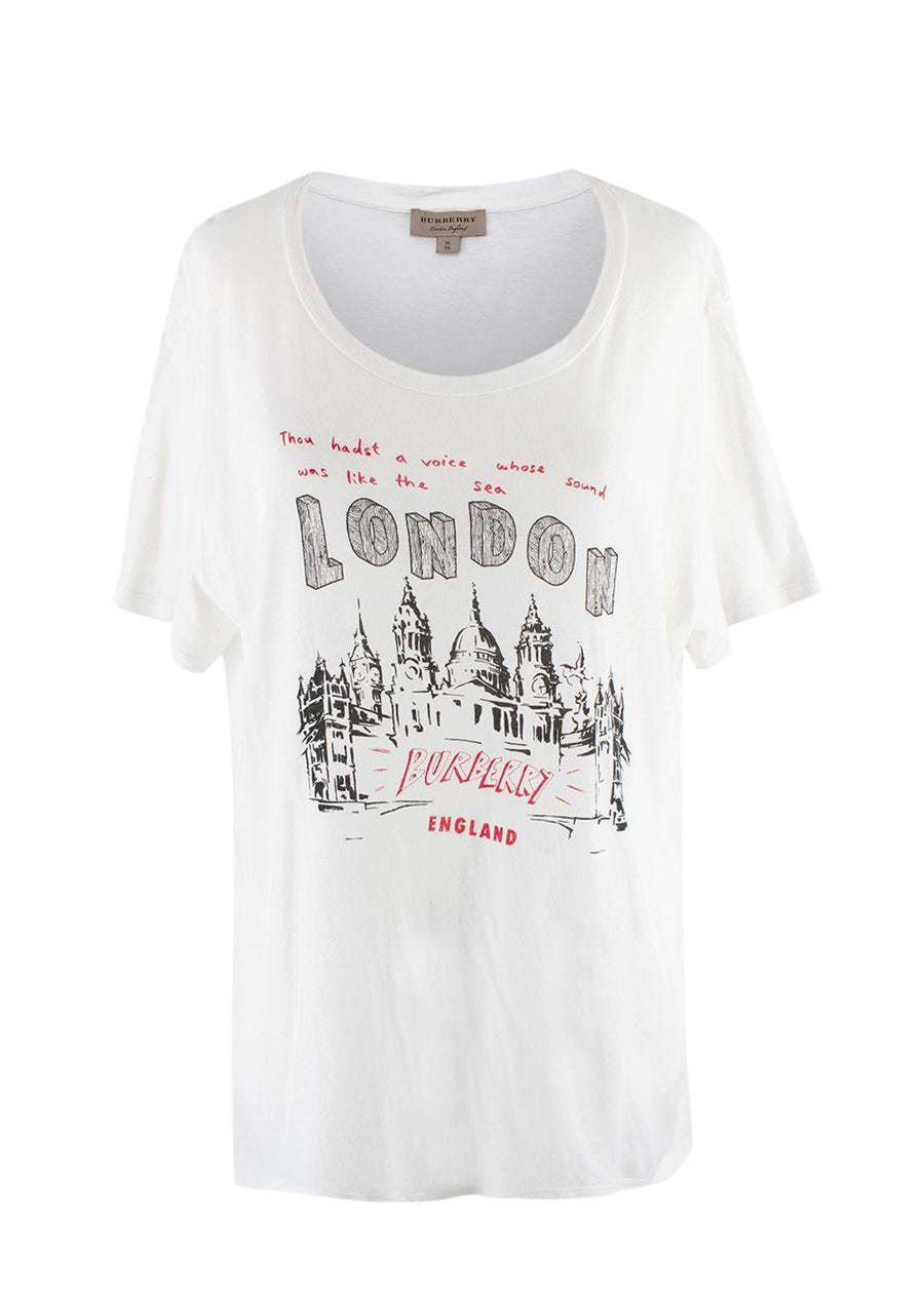 Burberry White London Print T-shirt