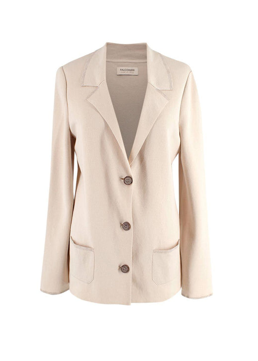 Beige Cotton Blend Lightweight Blazer
