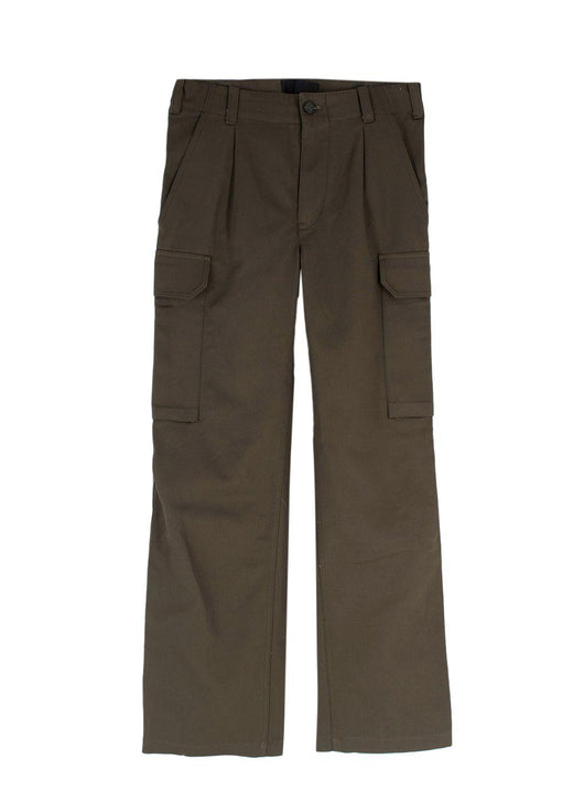 Nili Lotan Khaki Wide Leg Cargo Trousers