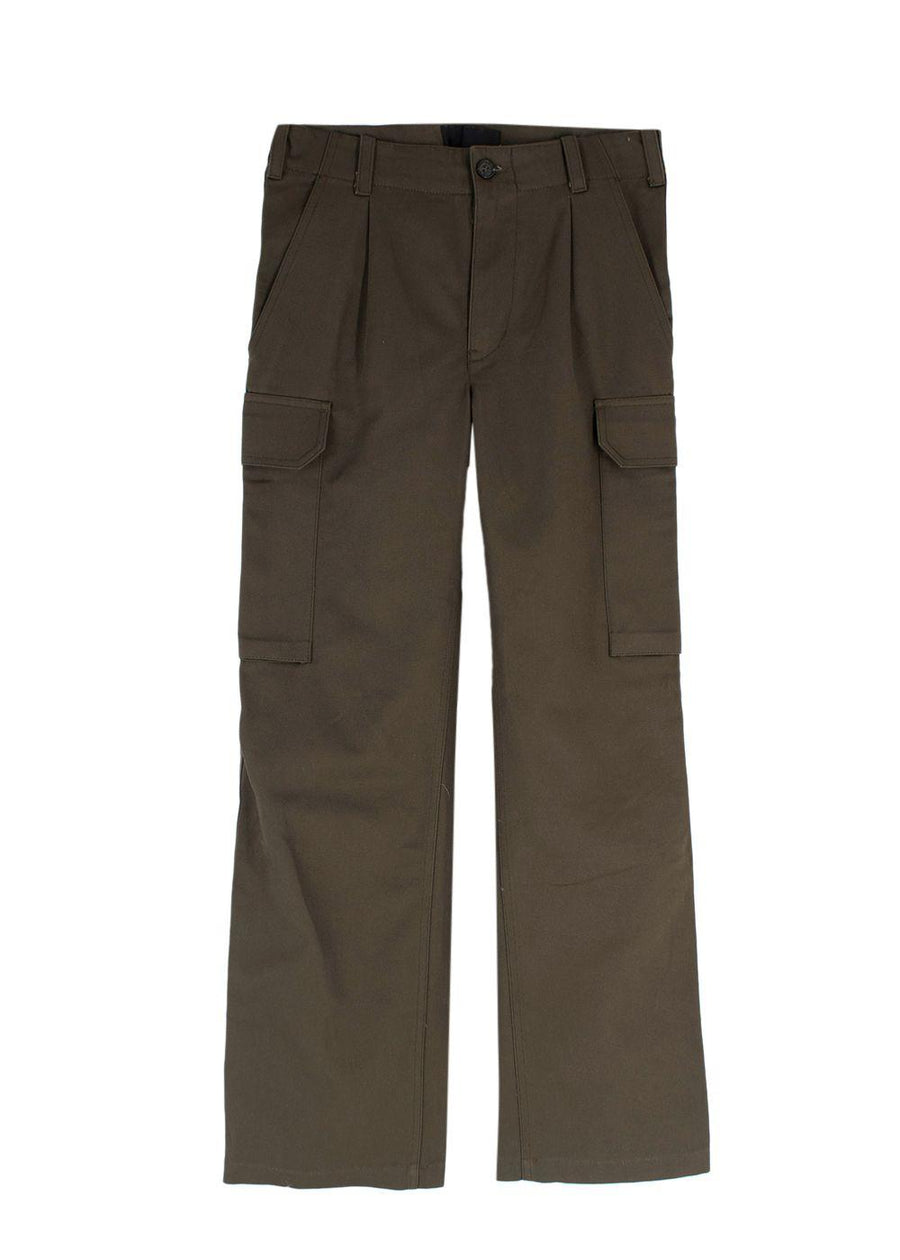 Nili Lotan Khaki Wide Leg Cargo Trousers