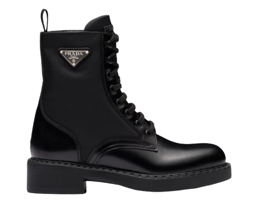 Prada Black Re- Nylon Combat Boots