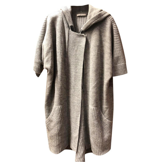 Stefanel Hooded Wool-Blend Cardigan
