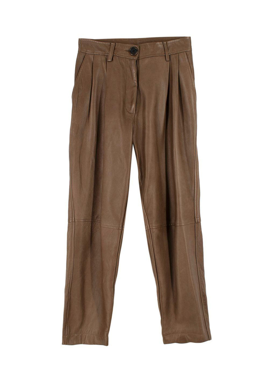 Bouguessa Brown Leather Pants