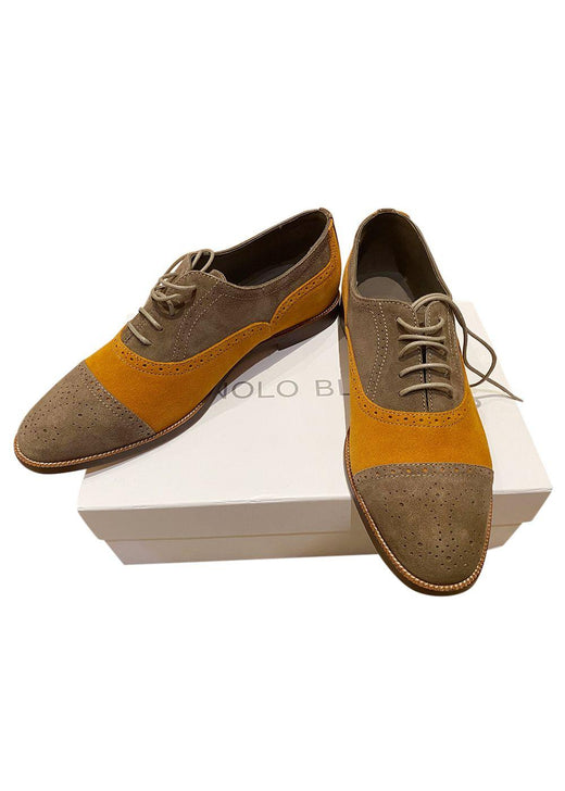 Manolo Blahnik Suede Oxford Brogues