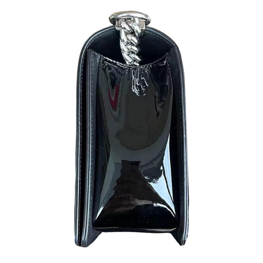 Black Patent Medium Boy Bag
